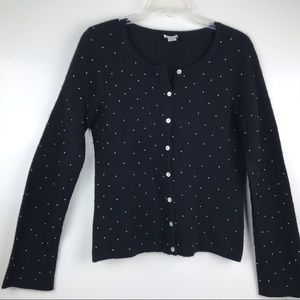 100% Cashmere Beaded Cardigan Kiko sz M Black